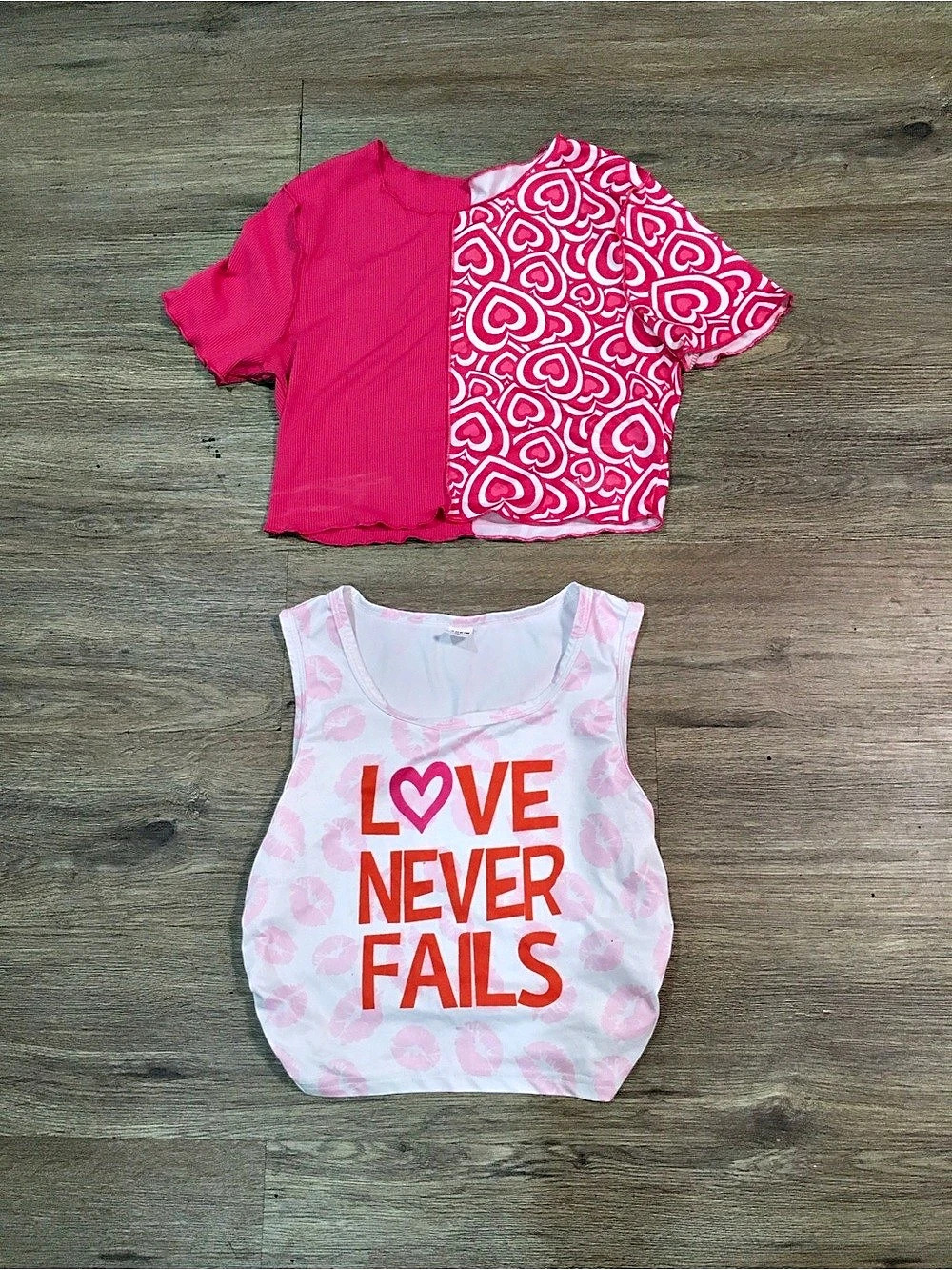 SHEIN Teen Pink Floral Graphic Matching Set